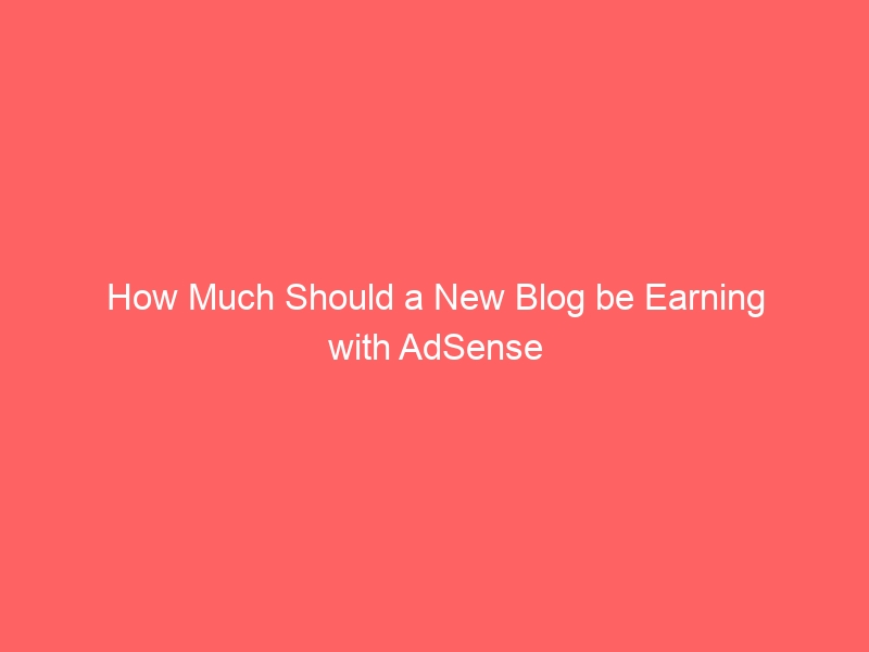 How Much Should a New Blog be Earning with AdSense